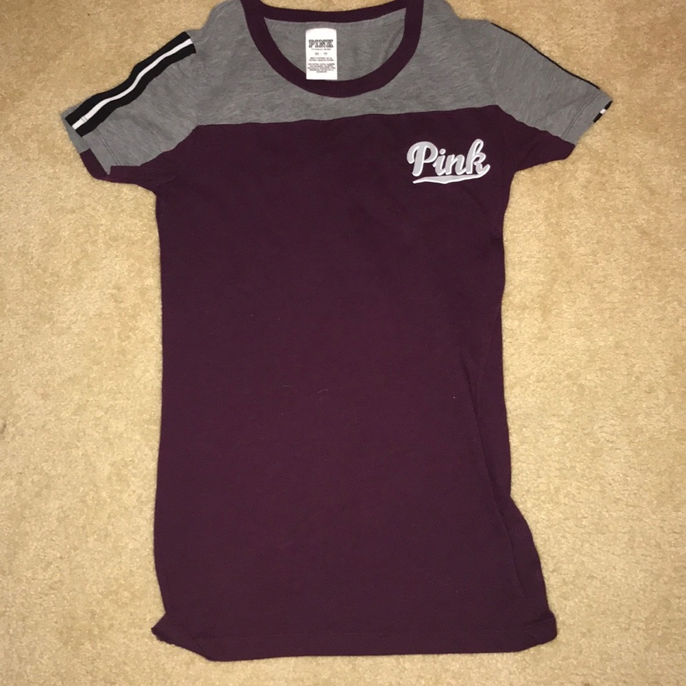 Pink burgundy sports tee
